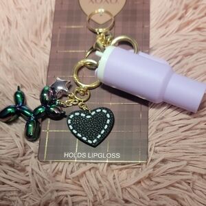 XOXO Lavender Keychain with Heart and Balloon Dog Charms